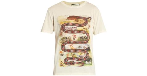 gucci white snake print